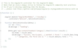 AngularJS Controller Code